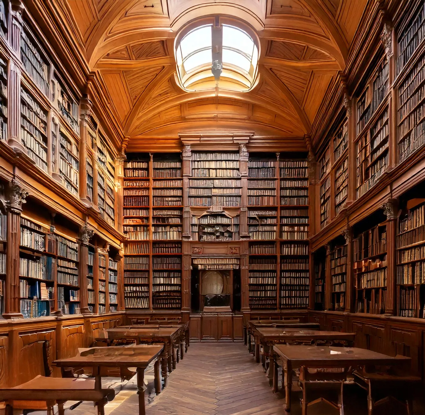 Grande bibliothèque ancienne aux boiseries
